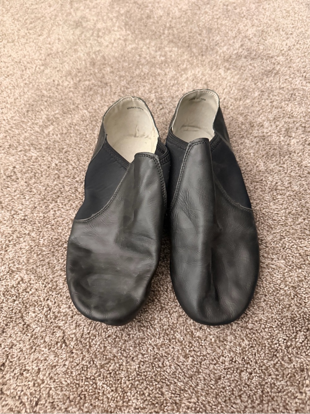 Black Leather Jazz Dance Shoes